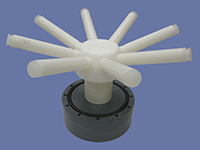 SWT's bottom DS with PVC flange and PTFE strainer, hub, and laterals