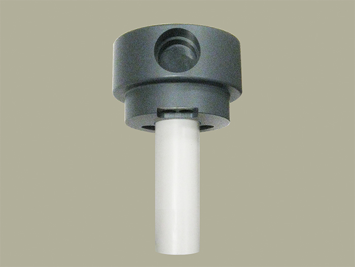 Resin loader for 6 inch #8-UN thread, or 6 inch SNA flange, or 6 inch ANSI flange tank opening for up to 1-1/2 inch riser (P/N SM-MS800-6-15)