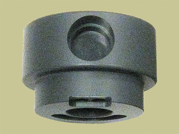 Resin loader for 6 inch #8-UN thread, or 6 inch SNA flange, or 6 inch ANSI flange tank opening for 2 inch riser (P/N SM-MS800-6-2)