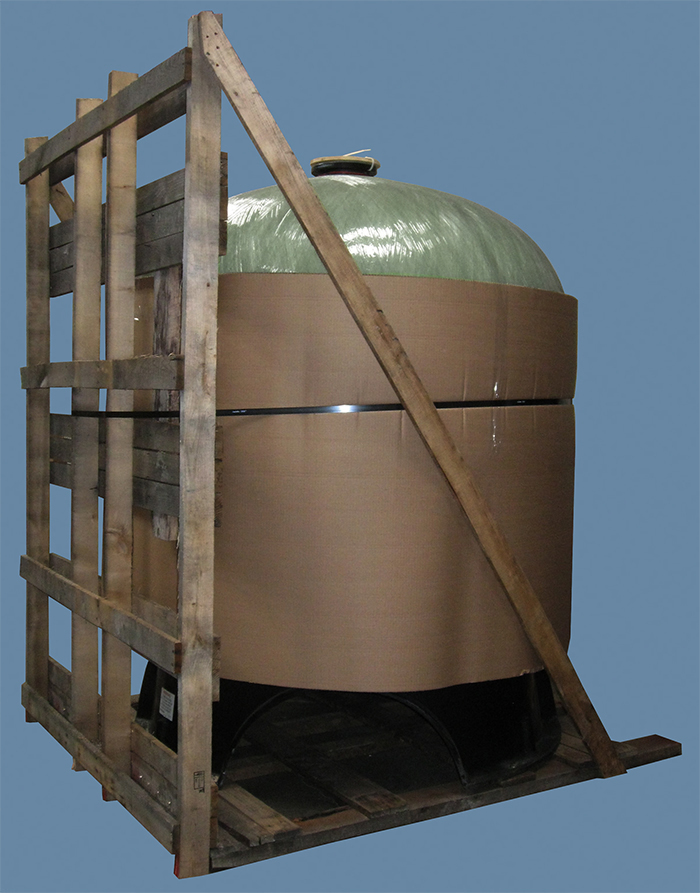 63 x 86 Tank on Shipping Skid in Vertical Position (P/N TS6386CM6NT-ASME)