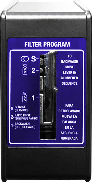 Faceplate View of SWT's 1 inch Manual Backwash Control Valve (275/BW/MAN)