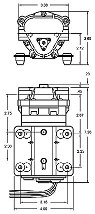 SWT CDP8800 Booster Pump Dimensions