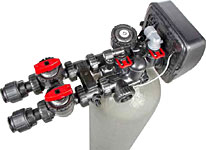 Inline Mixing Valve Softener/Carbon Filter Horizontal Configuration