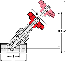 Socket Y-Pattern Globe Valves Dimensions Drawing