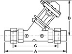 K55 Union End Connectors Dimensions Drawing