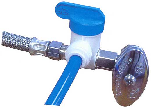John Guest Angle Stop Adapter Valve Installed Under Sink (GJ-PPASV121212)
