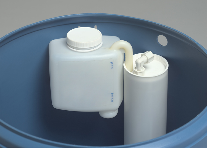 Softening Resin Cleaner Feeder mounted in brine tank