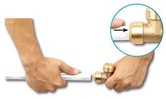 Step 4: Push pipe into fitting